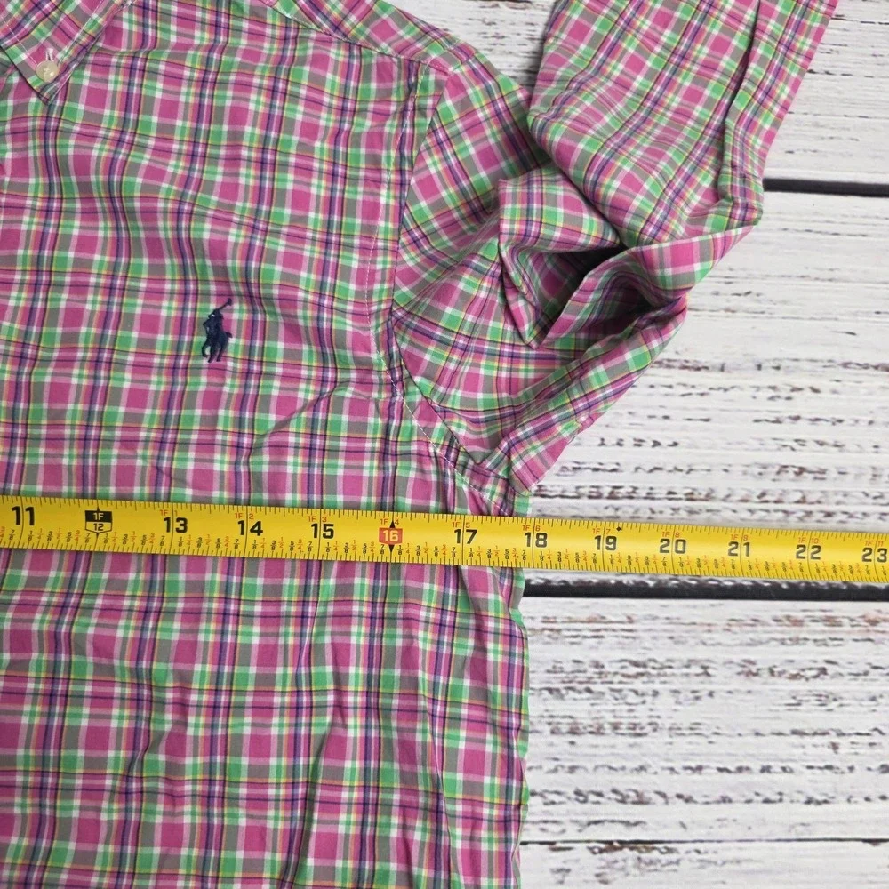 Ralph Lauren Shirt Boys Youth Large 14/16 Colorful Plaid Long Sleeve Button Down